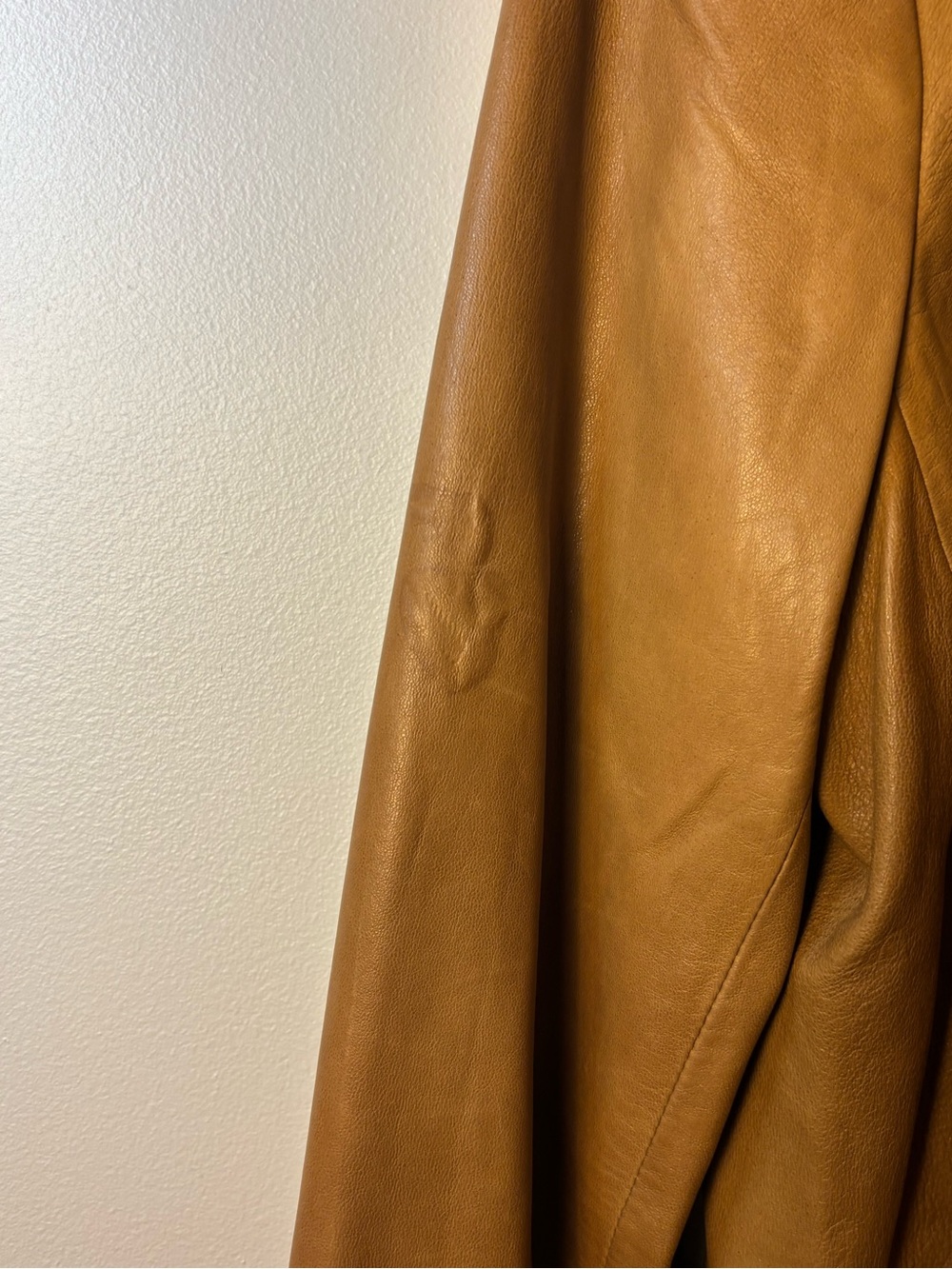 Talbots Camel/Tan Soft Leather Bomber Jacket, Size 10 - Picture 6 of 14